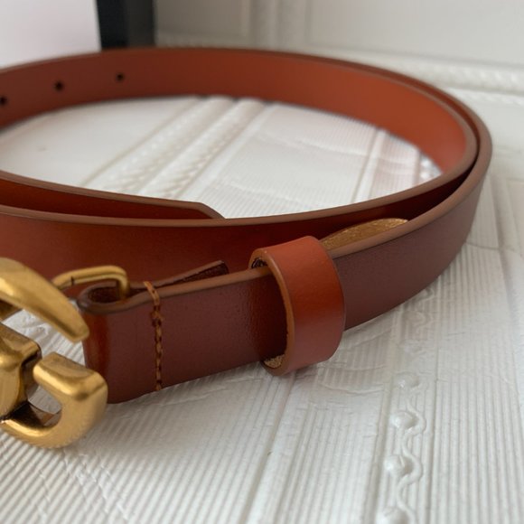 A Double G buckle belt made in our unfinished fade